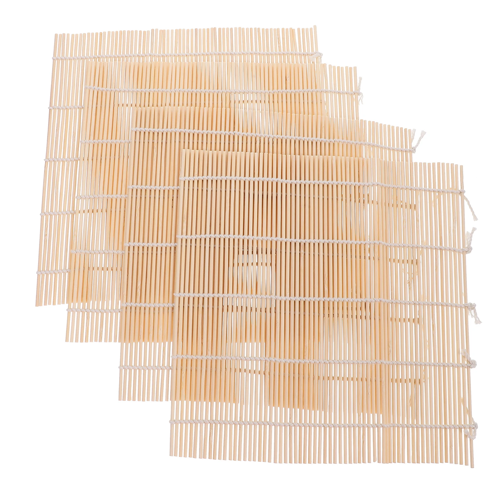

4Pcs Sushi Making Mat Bamboo Rolling Pad Smooth Cutting No Looseness Stylish Kitchen Utensil Sushi Gadgets Set