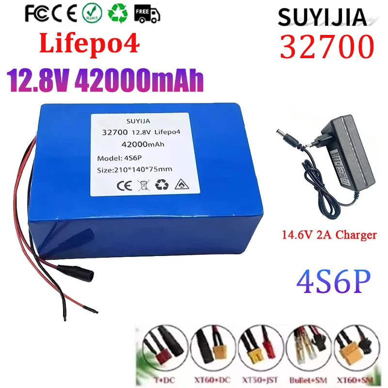 4S6P 32700 12.8V Lifepo4 Battery 42Ah Uninterruptible Power Supply 40A Balance Board 12V Electric Boat Power Supply Drone Solar