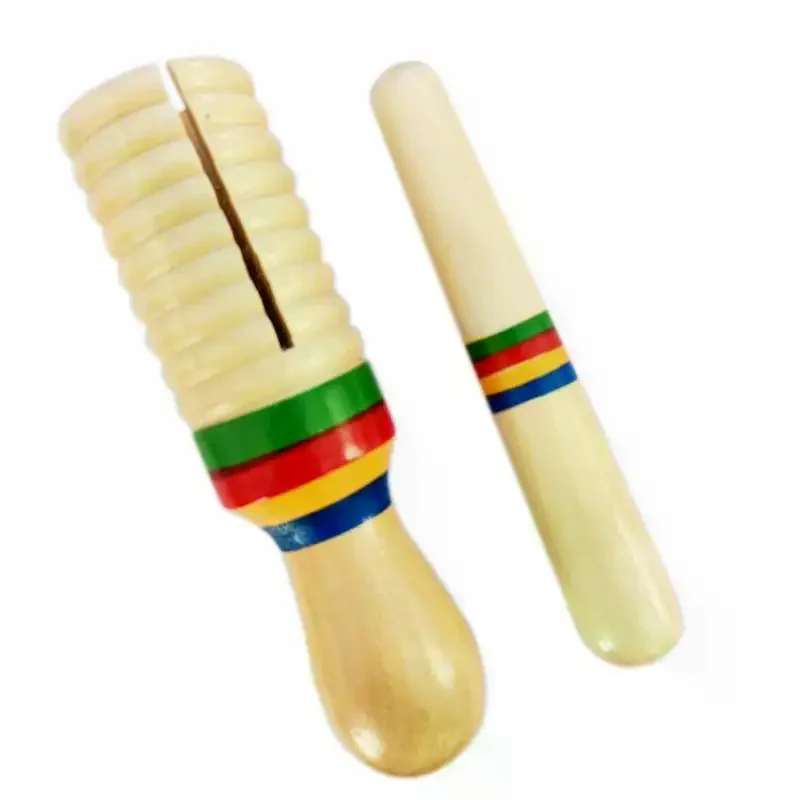 Musical Instruments Wooden Small Single-threaded Ring Percussion Cylinder Croak Frog Kid Educational Parts