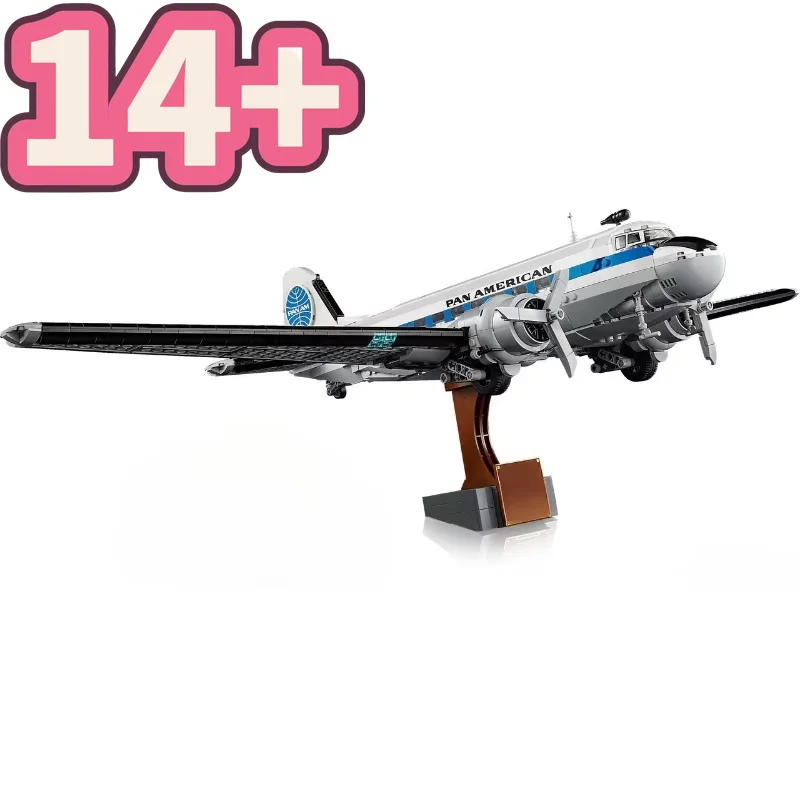 

New 2026 11378 Douglas DC-3 Airliner Building Block Kit American Aviation Airplane Model Blocks Brick Toys for Adults Gifts