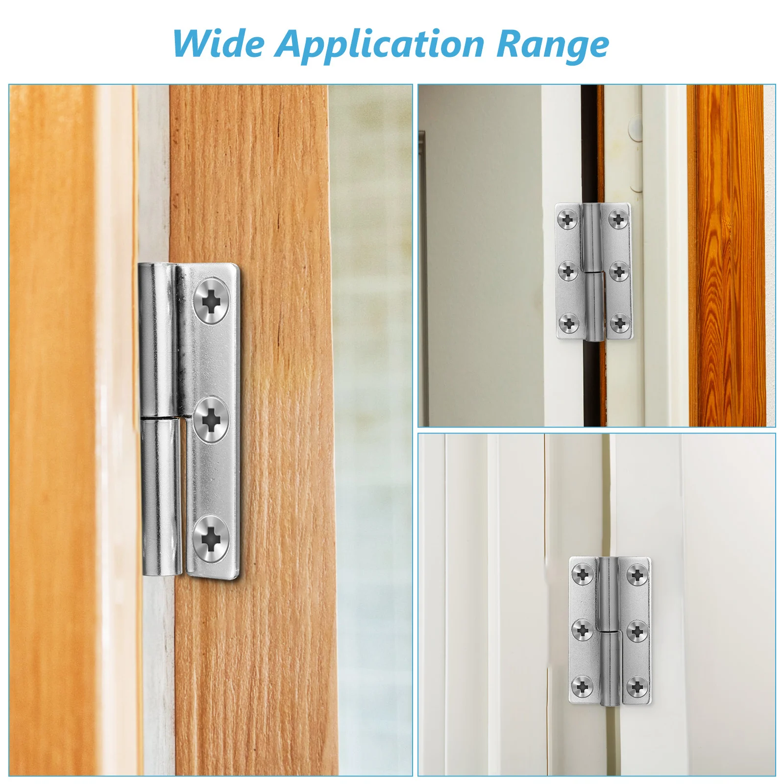 

1Set Door Hinges 304 Stainless Steel Heavy Duty Thick Anti Rust Screws Included Suitable Indoor Outdoor Cabinet Window Hinges