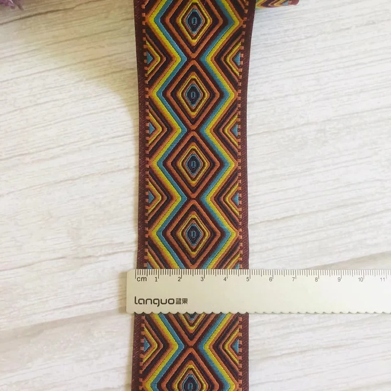10yards/Lot Wide 5CM Woven Jacquard Ribbon Geometry For Straps Clothing Accessory ZH-4978