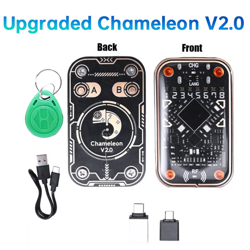 B24B Chameleon Ultra V2.0 RFID قارئ الشرائح الذكية محاكي البطاقة الذكية + T5577 المفاتيح 125K 13.56Mhz بطاقة فك التشفير NFC الناسخ