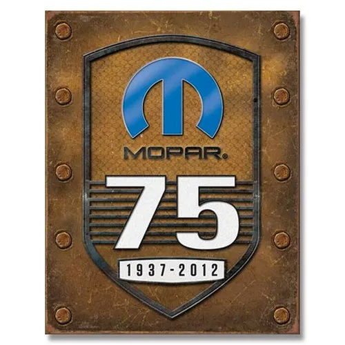 Mopar 75th Anniversary Metal Tin Sign Retro Man Cave Bar 40.5x31.5 Genuine USA --Tin Sign