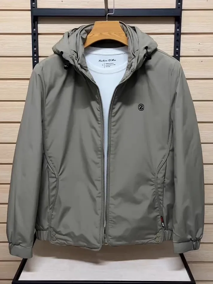 

High-Quali Faionable Men's Cotton Jaet Autumn Winter New Sle Busin Casual All-Match Stand Fit Antibacterial