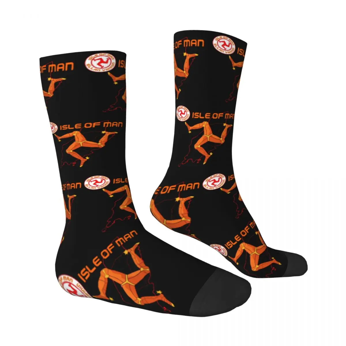 Moto Racing Isle Of Man TT Races Unisex Socks Cycling 3D Print Happy Socks Street Style Crazy Sock