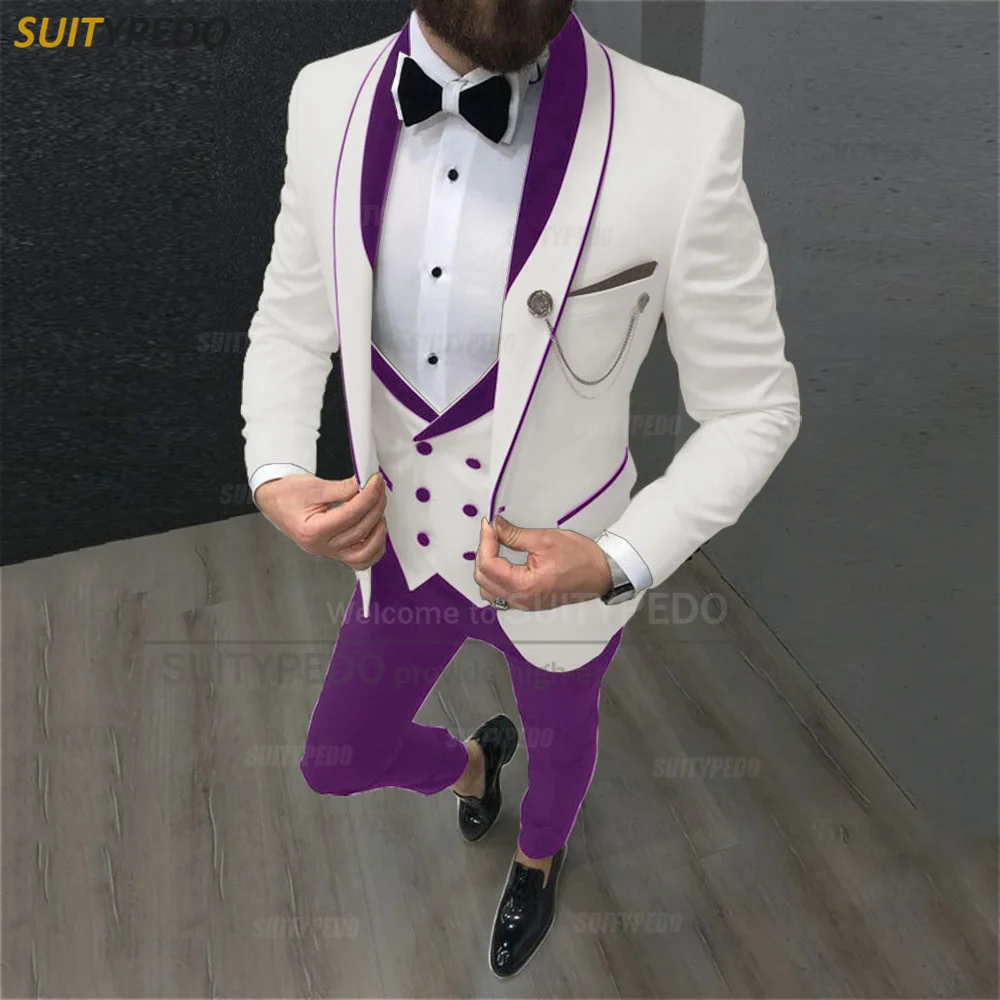 Fashion Khaki Men Suit Sets Wedding Gala Groomsman Tailor-made Elegant Outfit Activities Party Formal Blazer Vest Pants 3 Pieces