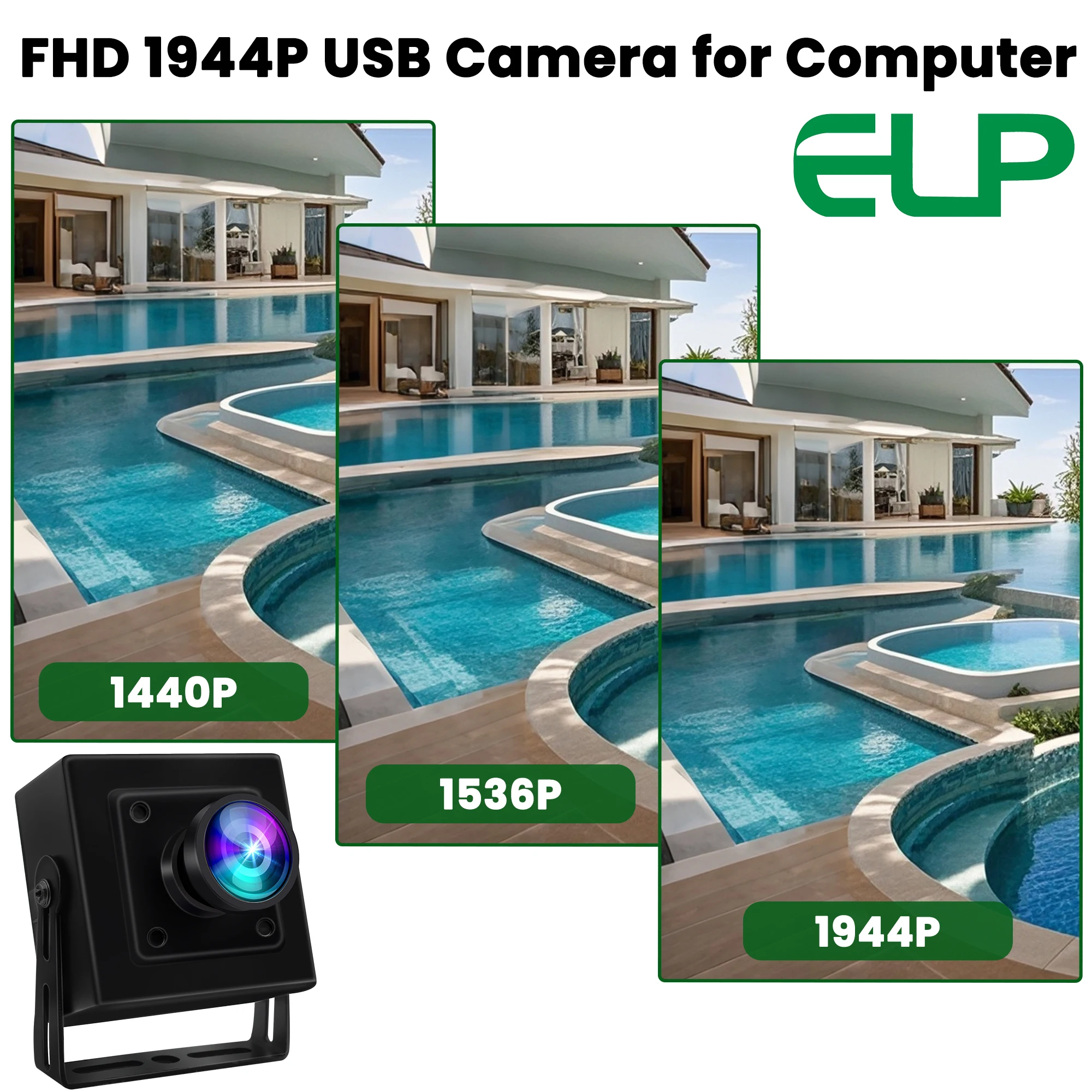 ELP 5MP 50fps Global Shutter USB Camera with No Distortion Lens High Speed 60fps 1080P HD Webcam Wide Angle PC Camera Module