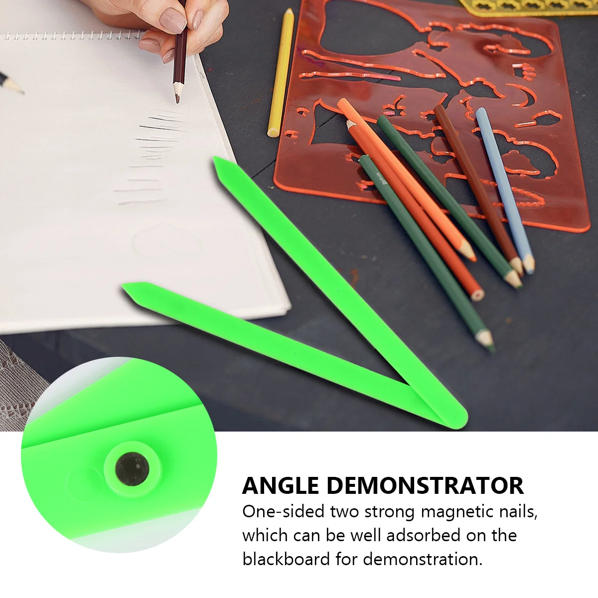 

2pcs Magnetic Teaching Aid Angle Demonstrator For Math Geometry Blackboard Use Angle Mathematics Learning Tool Educational