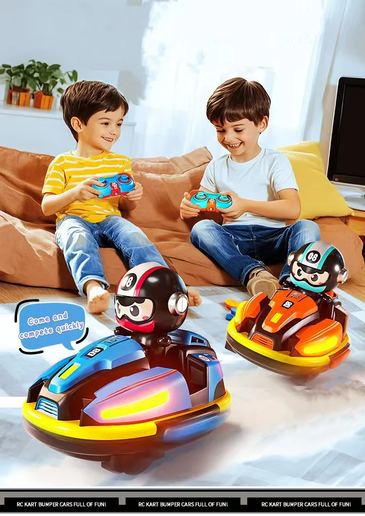 New 2.4 G Remote Control Bumper Car Duel Spray Music Racing Boy Crazyracing Kartrider Toys