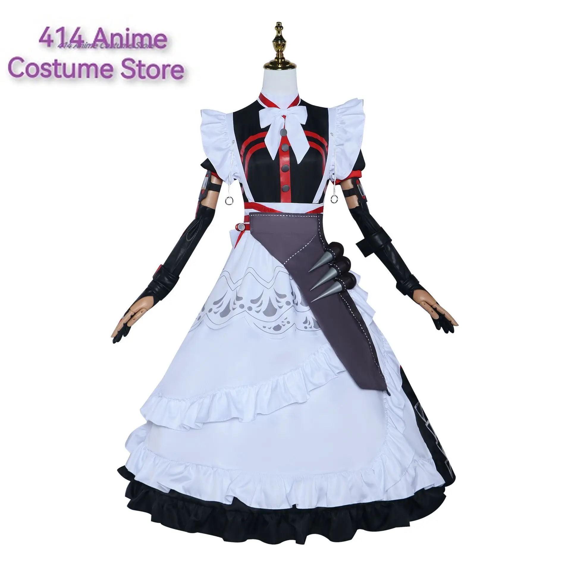 Alexandrina Sebastiane Cosplay Costume Wig Dress Zenless Zone Zero Maid Uniform Victoria Housekeeping Halloween Party Women