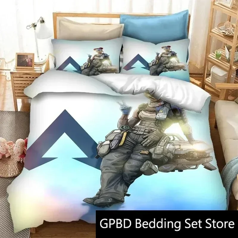 

3D Print Apex Legends Game Bedding Set Double Twin King Duvet Cover Comforter Pillowcase Boys Girls Adults Bedroom