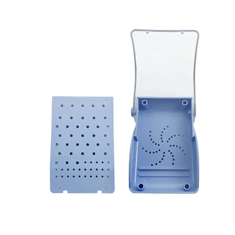 1 قطعة 60 ثقوب أزيز الأسنان حامل معقم من البلاستيك وضع صندوق تعقيم الأوتوكلاف صناديق حفر الأسنان أداة مختبر طبيب الأسنان #4