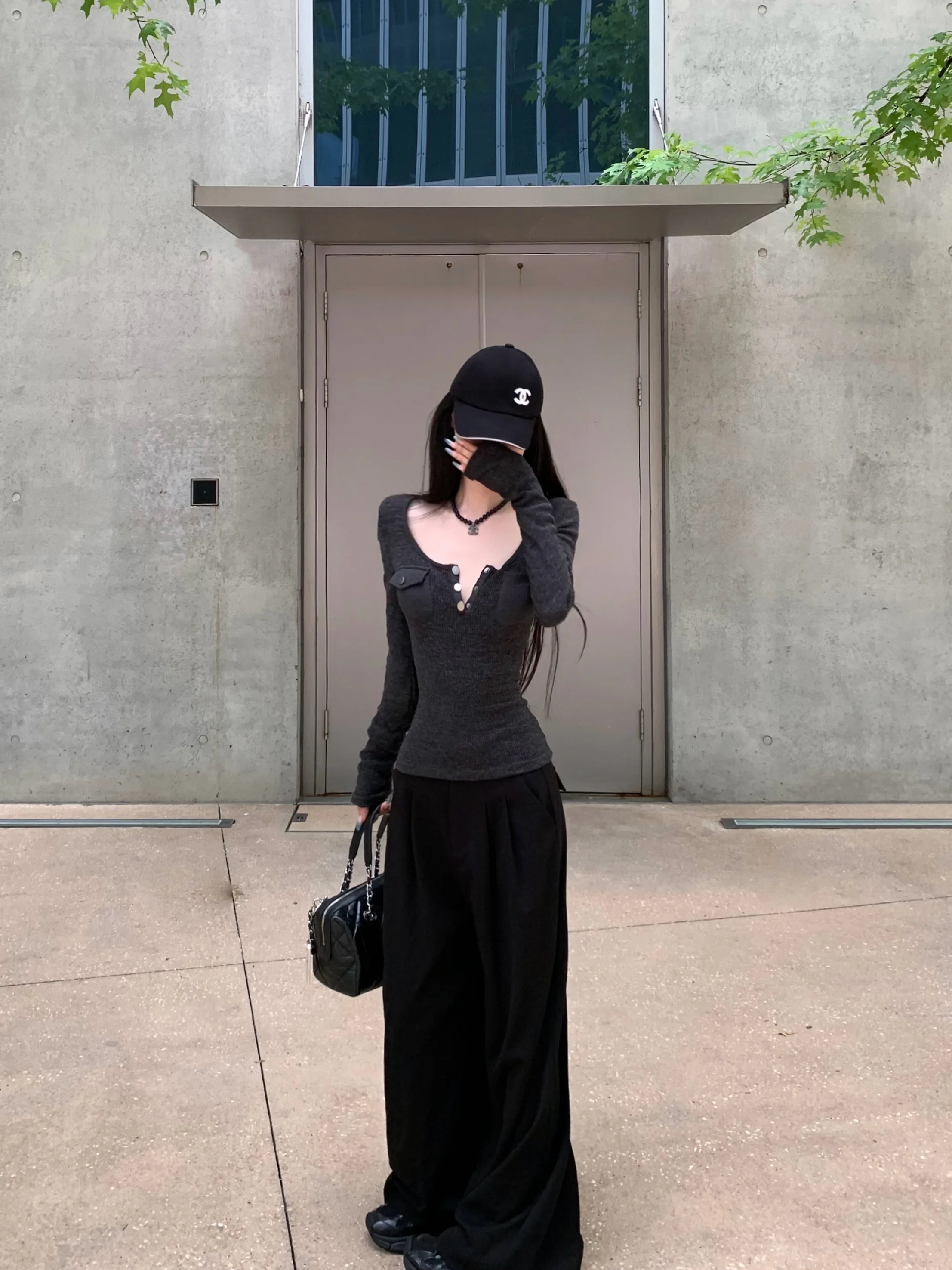 

Повседневные брюки с высокой талией и широкими штанинами, костюмные драпированные брюки из смеси хлопка, длинные брюки на молнии для Youn...