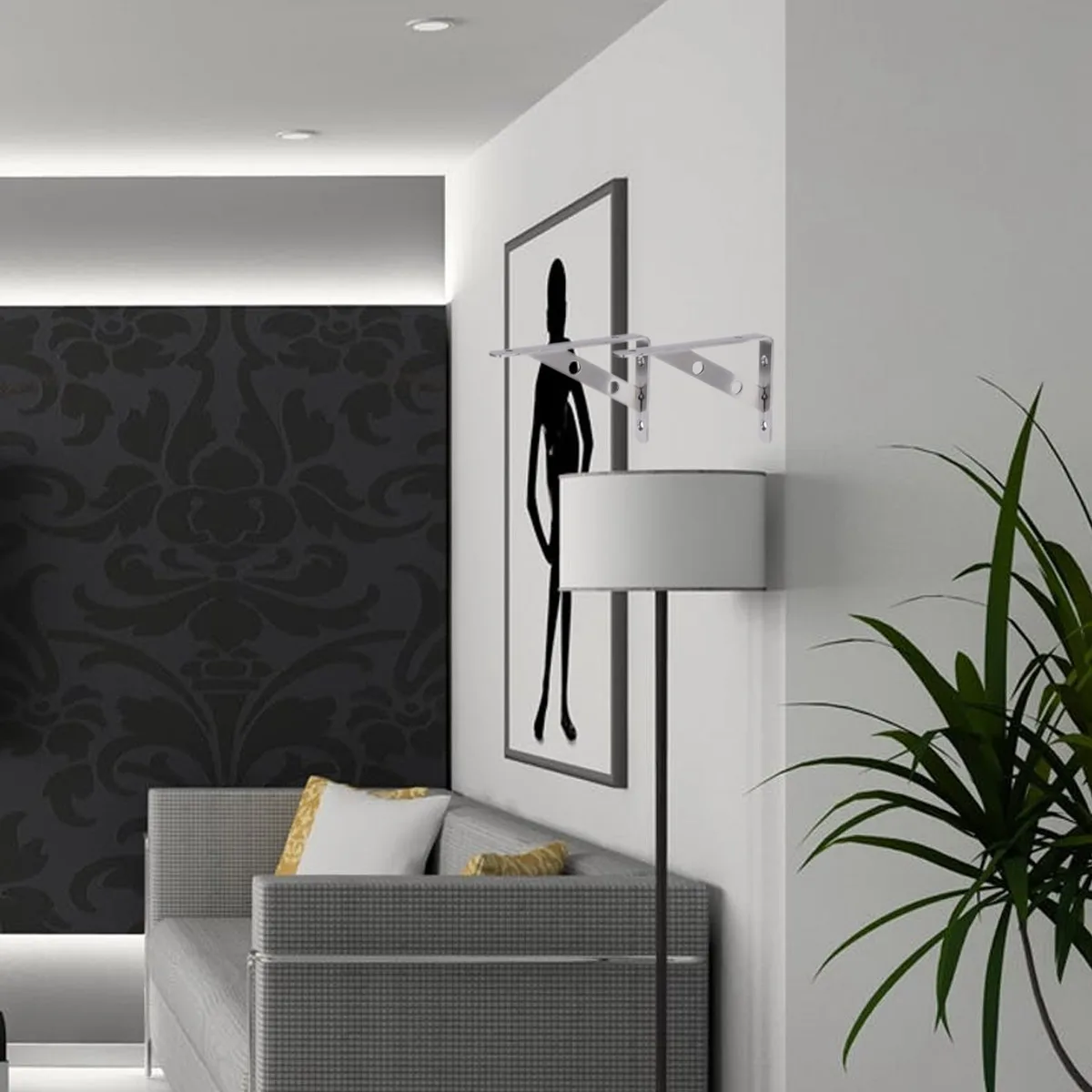 

2 шт. высококачественные треугольные настенные кронштейны из нержавеющей стали, усиленные угловые опоры для полок, промышленные уголки-скобы для одежды