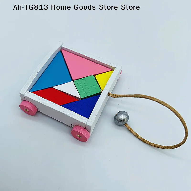

[TG813]1/12 Dollhouse Mini Tangram Car Model Dollhouse Color Building Blocks Car Toys Dolls House Decorations Accessories