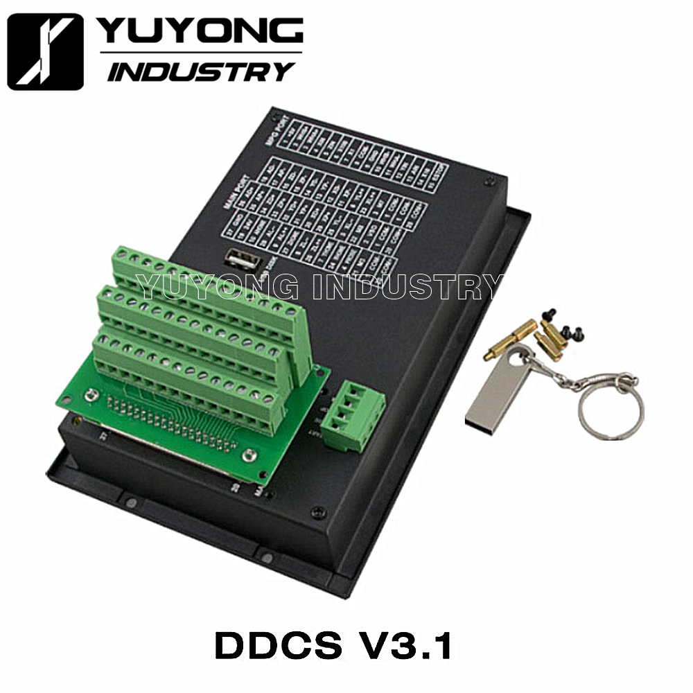 DDCS V3.1 V4.1 motion control system set 3-axis 4-axis cnc controller, emergency stop electronic handwheel support G code