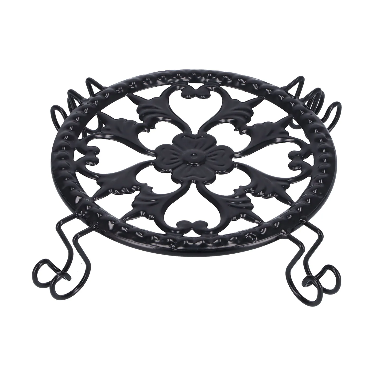 

Flower Pot Stand Black Elegant Light Weight Stable Wrought Iron Plant Riser For Living Room Balcony Office