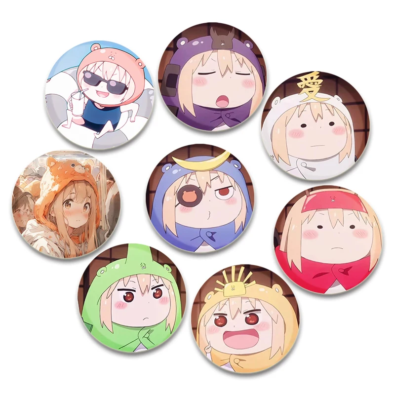 Anime Himouto! Umaru Chan Button Pins Cute Cartoon Badge Round DIY Creative Brooches for Backpack Jewelry Accessories Gifts