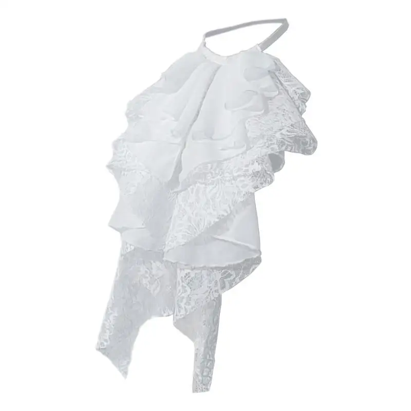 39BD Historical Reenactment Jabot Collar Layered Ruffle Lace Shirt Necktie for Women view 3