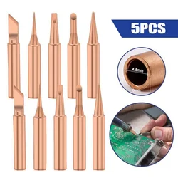 5Pcs I+B+K+2.4D+3C Soldering Iron Pure Copper 900M-T Soldering Iron Head Set Inside Hot Bare Copper Electric Soldering Iron Tip