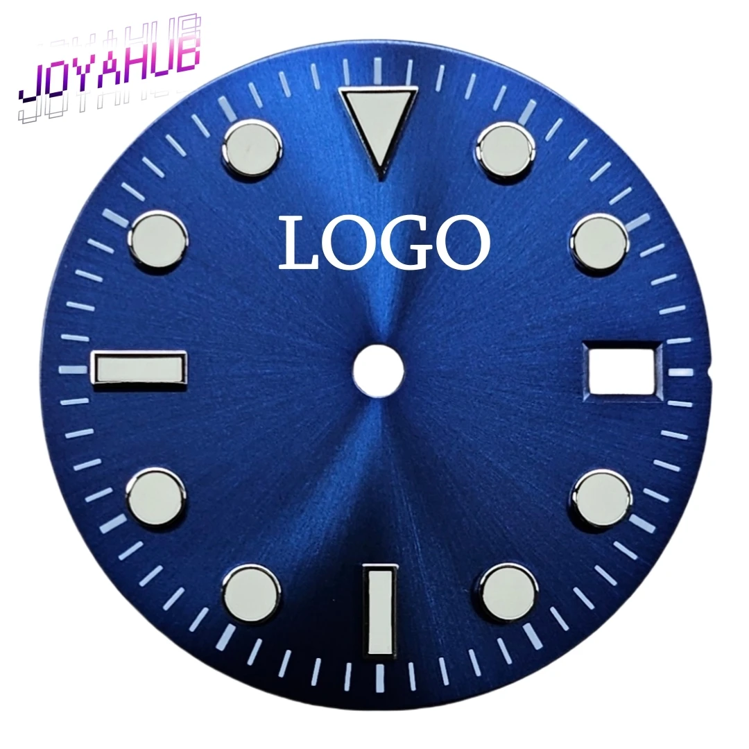 

Custom Logo Premium 28.5mm NH35 Sunburst Watch Dial Green Luminous Watch Face Fit NH35 NH36 4R36 Movement Replacement Part DIY