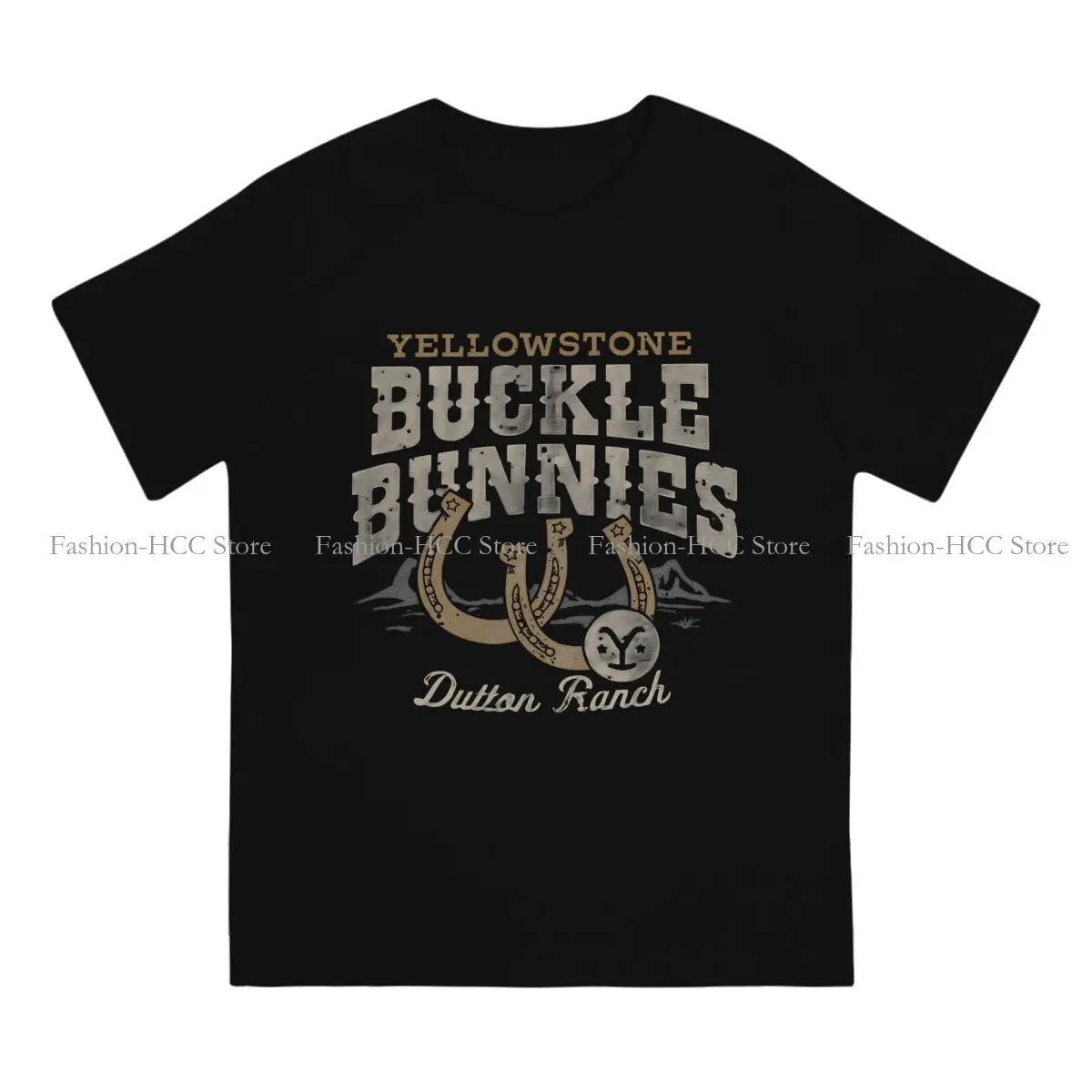 Yellowstone Dutton Ranch Buckle Bunnies Vintage Horseshoe Tshirt Graphic Men Tops Vintage Homme Summer Polyester  T Shirt