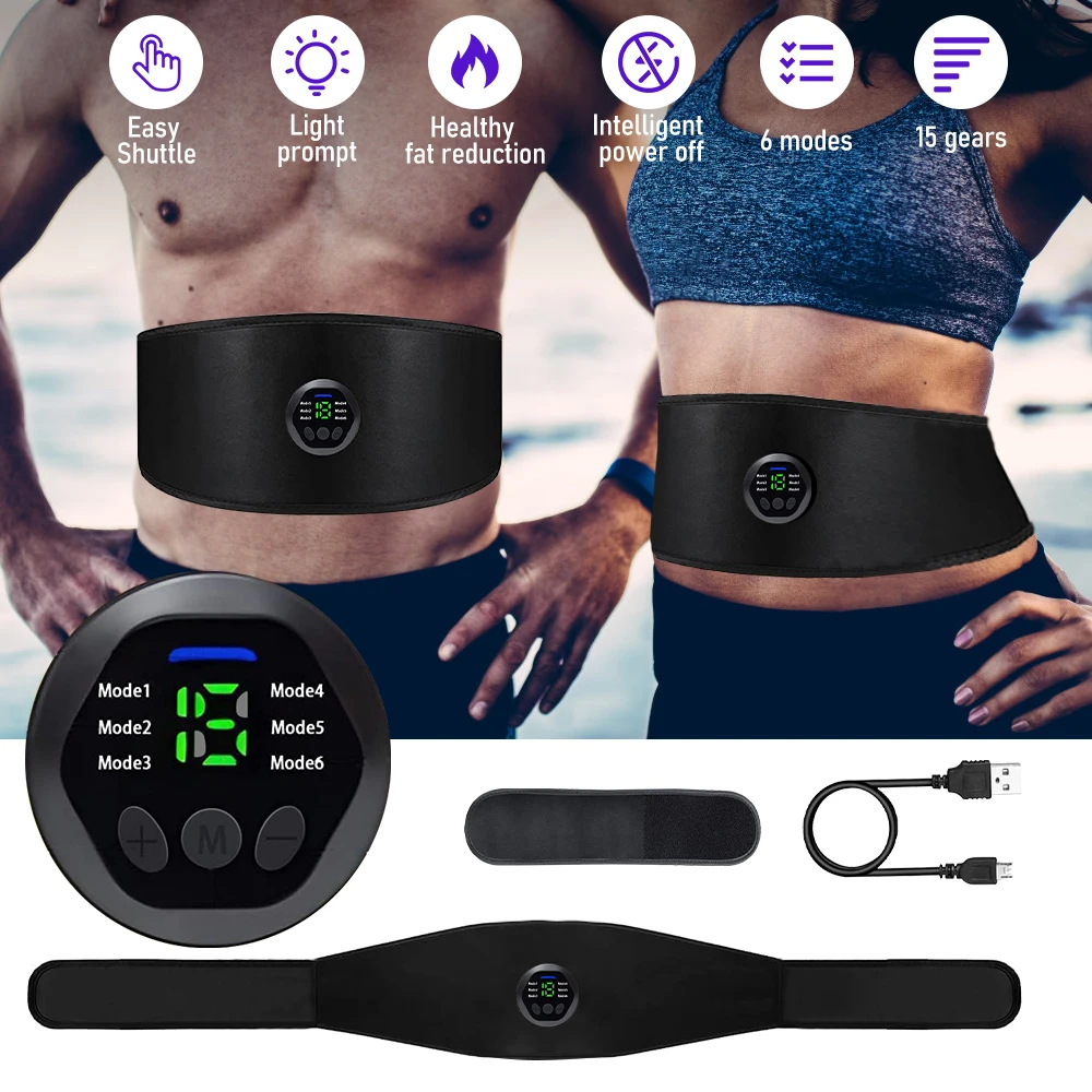 Rechargeable EMS Abdominal Muscle Stimulator Fit Belt