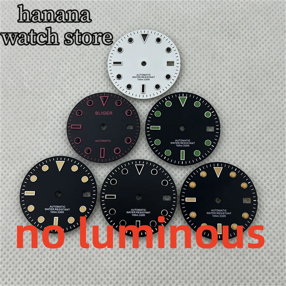 Циферблат для дайвинга NH35 черный, белый, зеленый, синий и серый. Зеленый светящийся циферблат C3 подходит для автоматических механизмов NH35 NH36