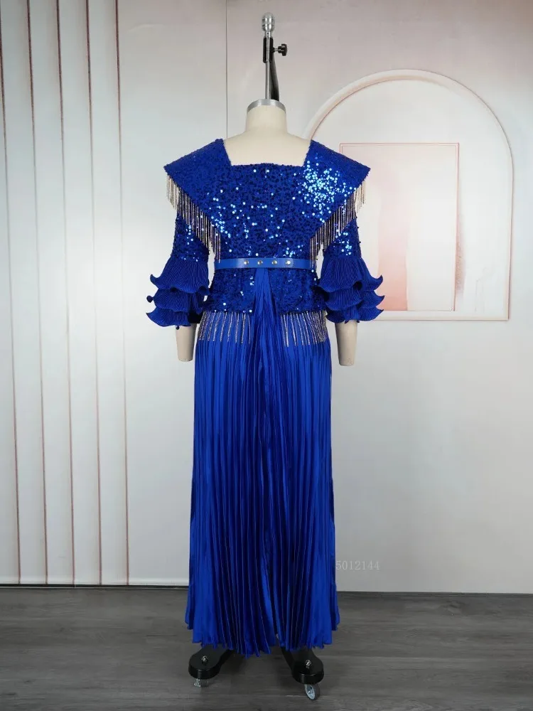 الترتر حجم كبير فساتين الحفلات الأفريقية للنساء 2025 موضة جديدة Dashiki أنقرة الزفاف ثوب مسائي أنيق مسلم ماكسي فستان #5