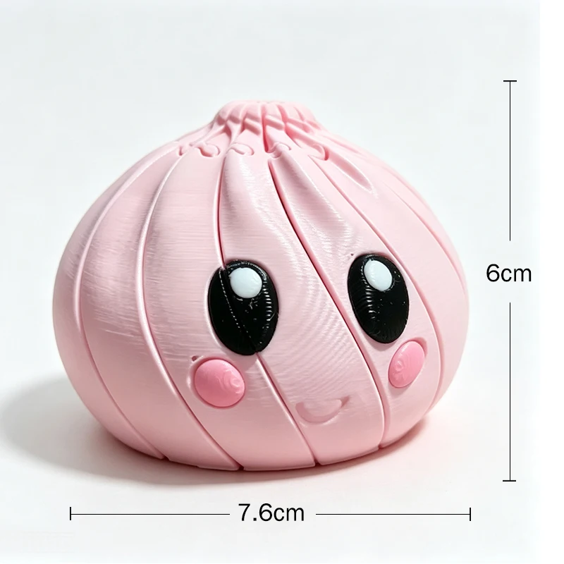 1/6pc 3D Printing Dumpling Sensory Decompression Toy Deformable Twist Creative Stress-Relief Gadget Desk Ornament