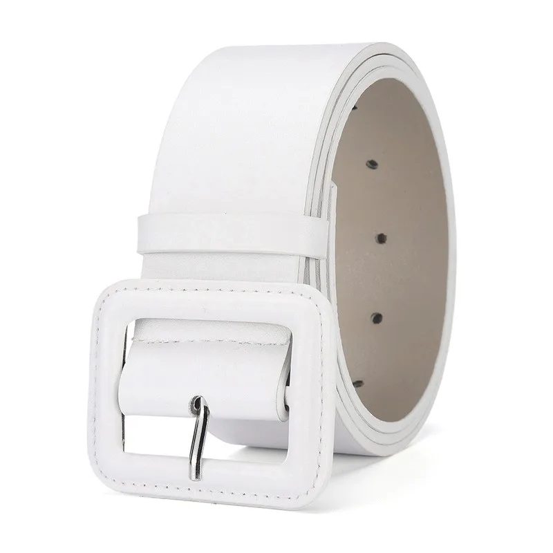 Modischer Vintage Damen-Breitgürtel mit Quadratschnalle, Dekorativer Gürtel in Bonbonfarben, Lässiges Accessoire für Hosen und Jeans – Detail 7