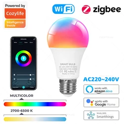 Zigbee 3.0 Smart Home Led Lamp Led Light bulb RGBCW E27 WIfI 12W Support Amazon Alexa Google Assistant APP Voice Control 220V