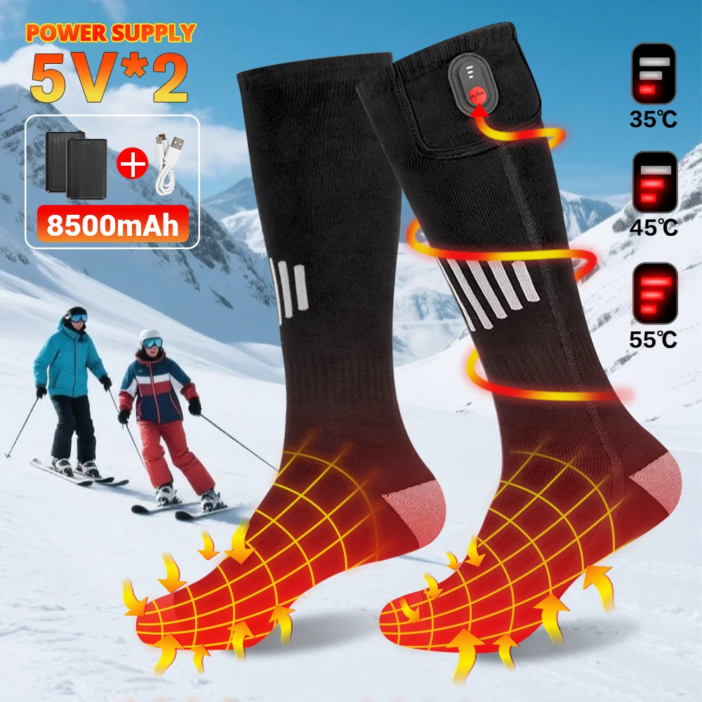 

HEROBIKER Heating Socks 8500mAh Rechargeable Battery Winter Skiing Electric Heated Socks Outdoor Sports Heated Ski Socks Men