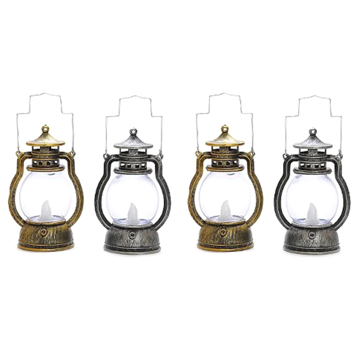 

A06T-4Pcs Светодиодные фонарики, украшения, уличный подвесной фонарь, ретро-фонарь, декор для патио, крыльца, фермерского дома