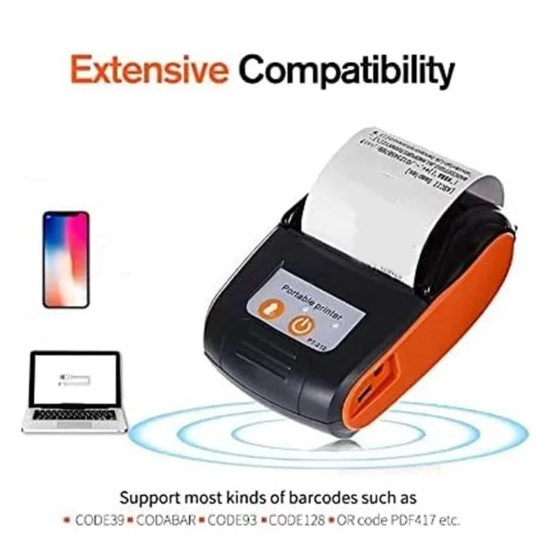 Thermal Receipt Printer Bluetooth Wireless Mini Bill Printer Compatible Pocket Ticket Printing Machine For Android 58mm Without