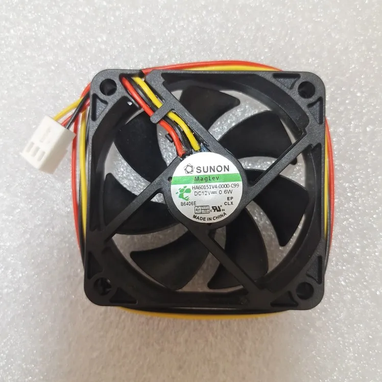 SUNON-ventilador de refrigeración para servidor, HA60151V4-0000-C99 DC 12V, 0,6 W, 60x60x15mm, 3 cables