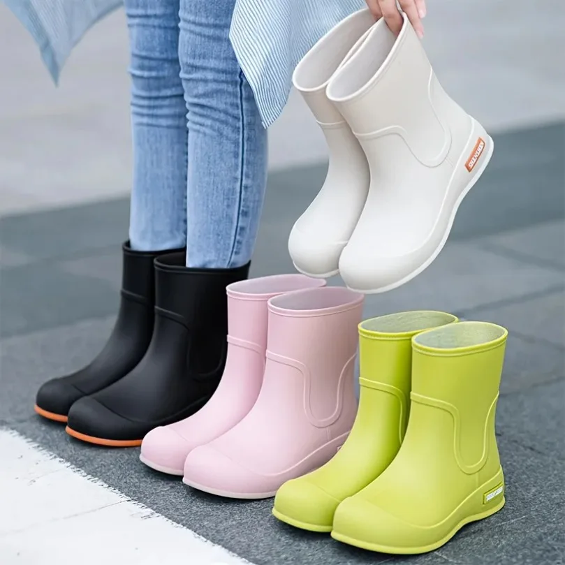 Ankle Rain Boots Women Slip Non Shoes Thick Outdoor Garden Work Shoes Durable Outdoor Boots Rubber Waterproof Footwear Men