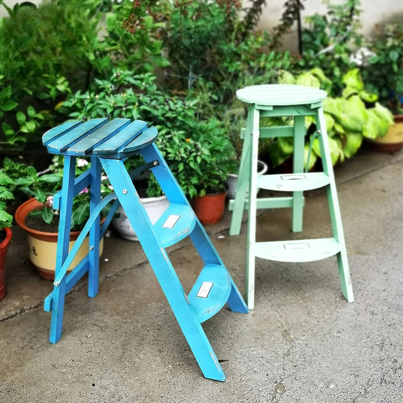 

Folding ladder floor standing flower stand American style balcony living room garden courtyard decorative flower pot shelf shelf