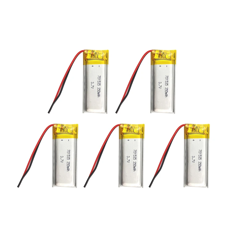 

5pcs 701535 Li-polymer Battery 3.7V 350mAh Polymer Lithium Battery For Credit Card Machine Mp3 Mp4 GPS Dog Training Device