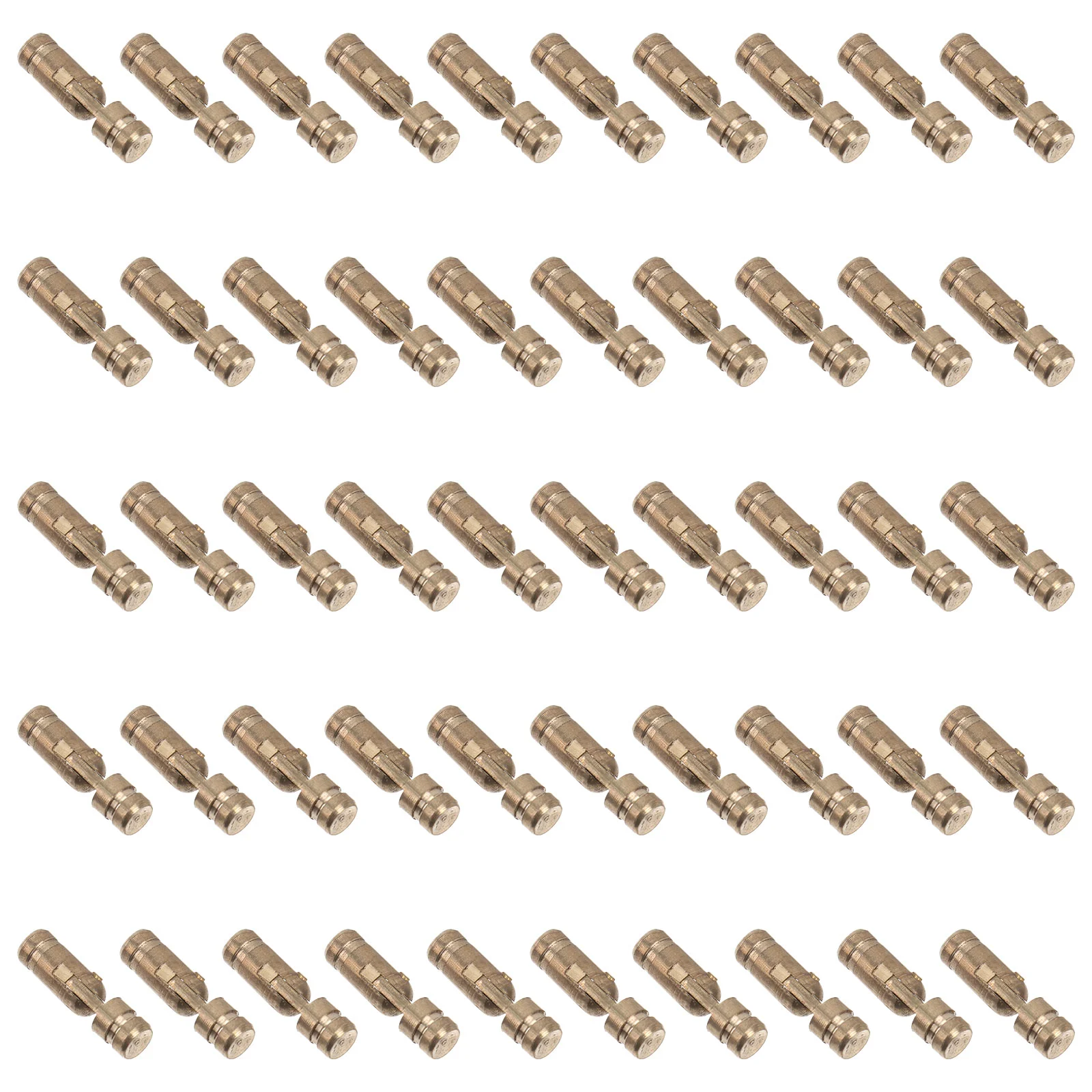 

50Pcs 4x15mm Copper Duty Hinge Cylindrical Spring Hinges Creative Metal Hinge for Jewelry Box (Yellow)
