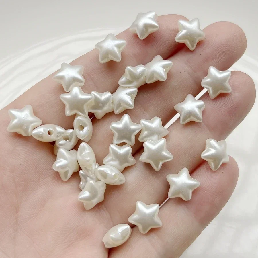 50pcs 11mm white five-pointed star decorative beads diy bracelet necklace jewelry making home party decorative beads