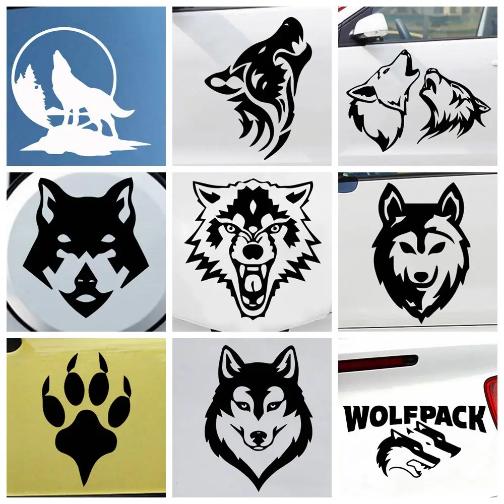 

Colorful wolf Car Decal Fun Personality Sticker Styling