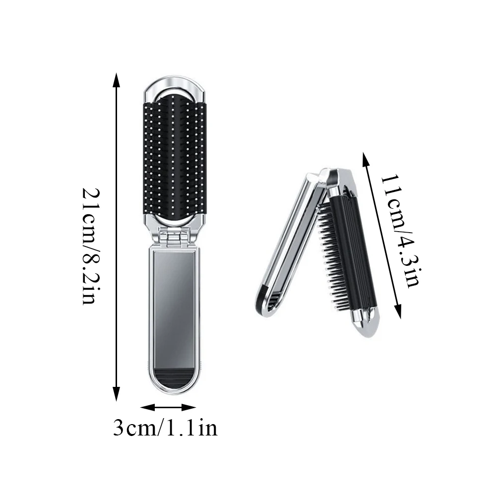 Mini Hair Brush Folding Massage Comb Head Massage Anti-Static Hair Combs With Mirror Portable Air Cushion Scalp Massage Comb Hot