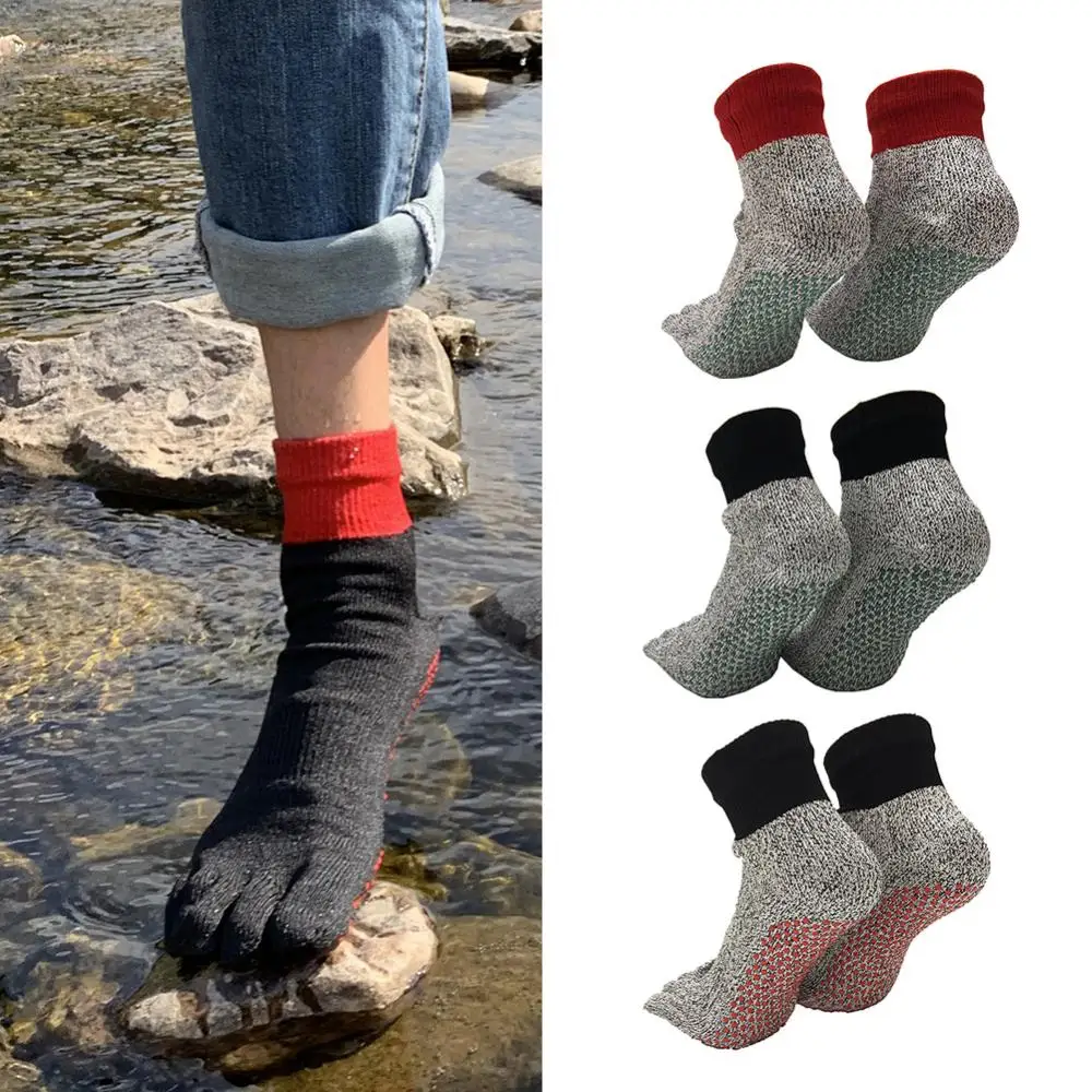 Crew Socks Socks Level 5 HPPE Anti Cut Anti Puncture Outdoor Hiking 5 Toe Crew Socks