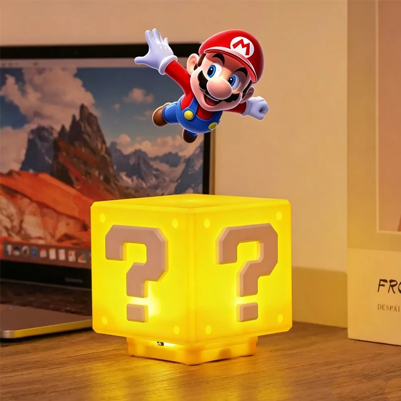 Super Mario Question Block Night Light Soft Warm Led Lamp Usb Rechargeable Bedside Decor Light Gift for Kids Bedroom