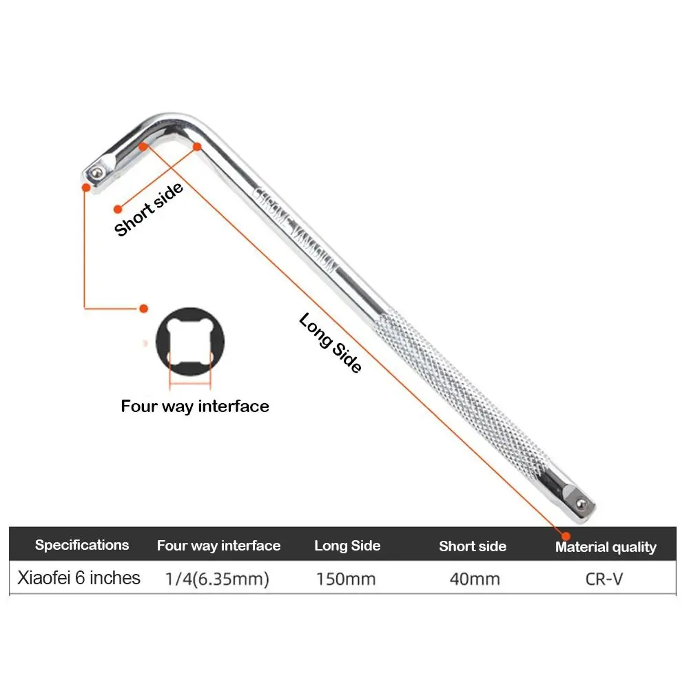 Square Interface L-shaped Wrench Durable High Torque 1/4\