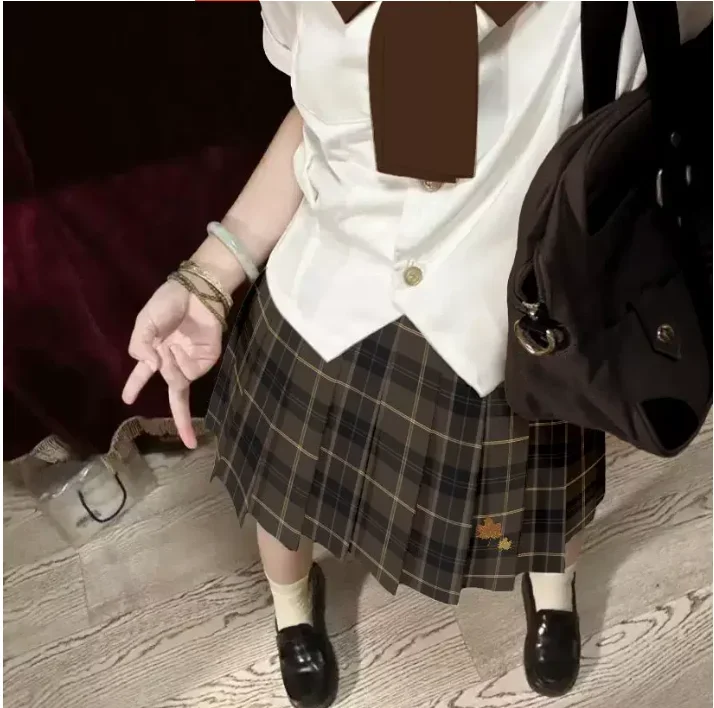 

Checkered Women's Mini Skirt, Summer A-line Pleated Skirt, Women's Short Streetwear, Student Skirt