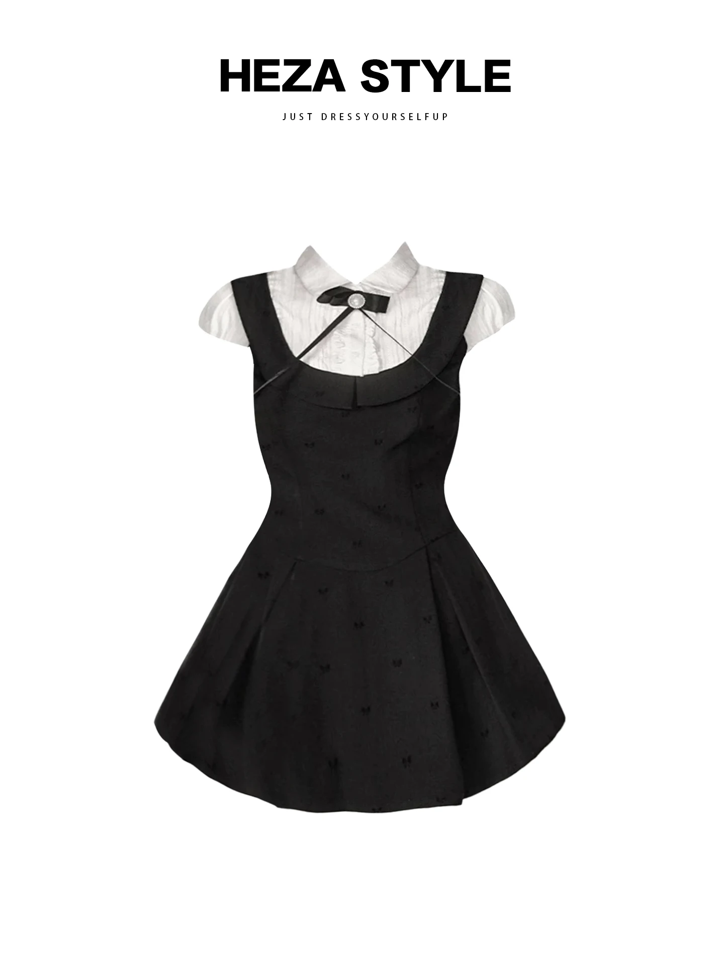 

Милая летняя юбка трапециевидной формы Dr, женская корейская юбка больших размеров с высокой талией и воротником из искусственного двух частей Dr