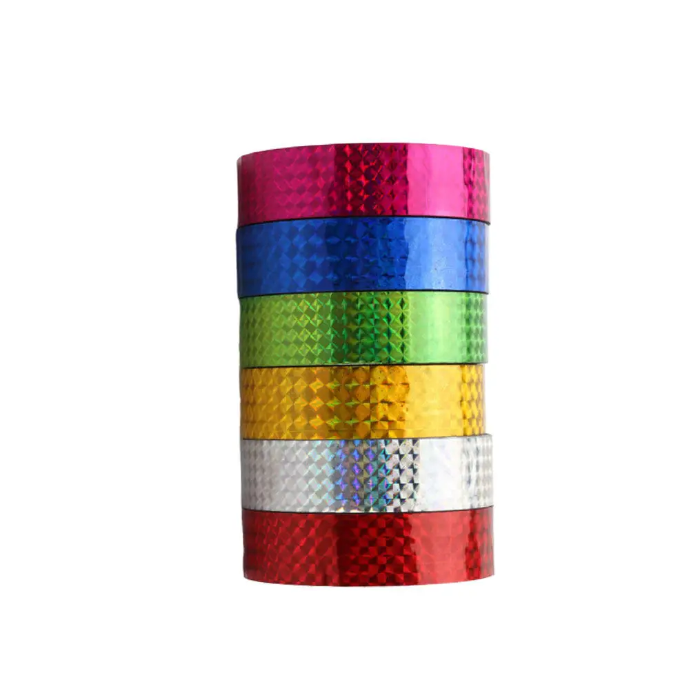 6 Rolls 25Mm Holographic Decorative Tape Colorful Shimmer Finish Easy Apply Remove No Residue Ideal for Planners Wrapping DIY